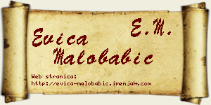 Evica Malobabić vizit kartica